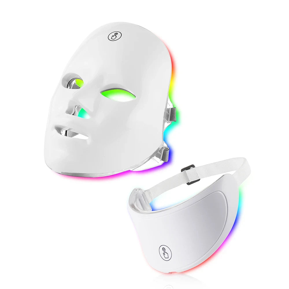 LED Facial Mask with Neck Red Light Therapy