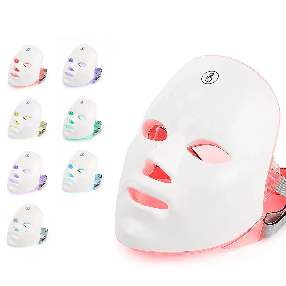 LED Facial Mask with Neck Red Light Therapy