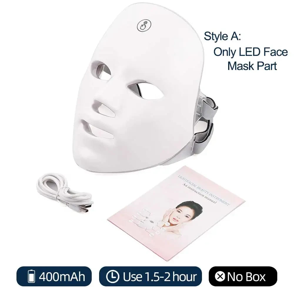 LED Facial Mask with Neck Red Light Therapy