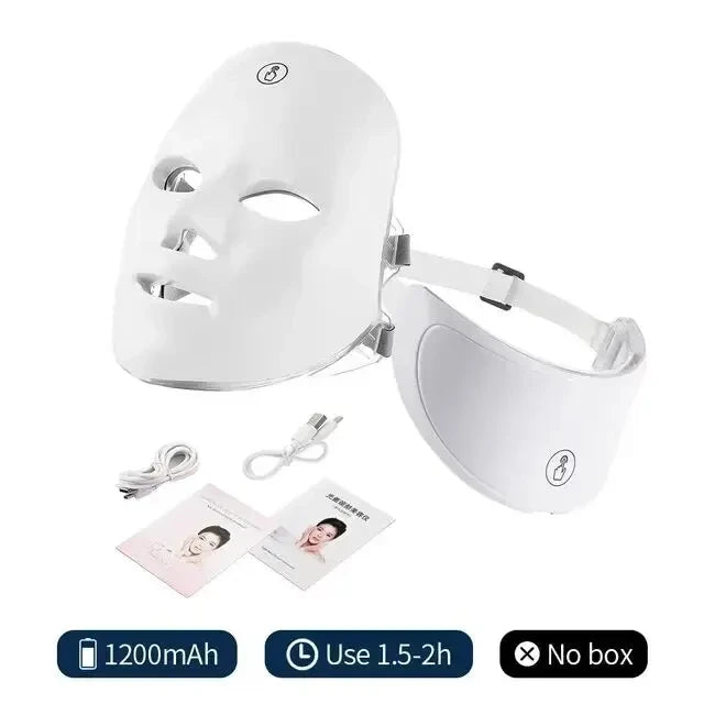 LED Facial Mask with Neck Red Light Therapy
