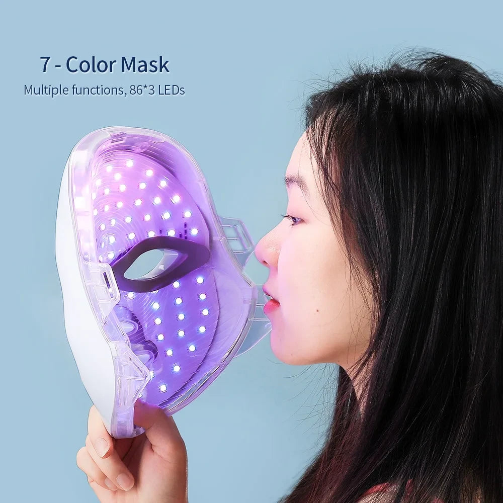 LED Facial Mask with Neck Red Light Therapy