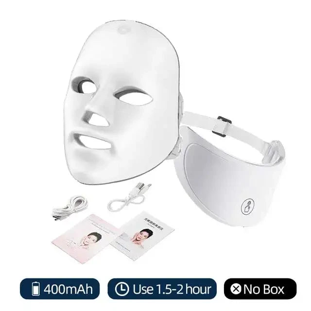 LED Facial Mask with Neck Red Light Therapy