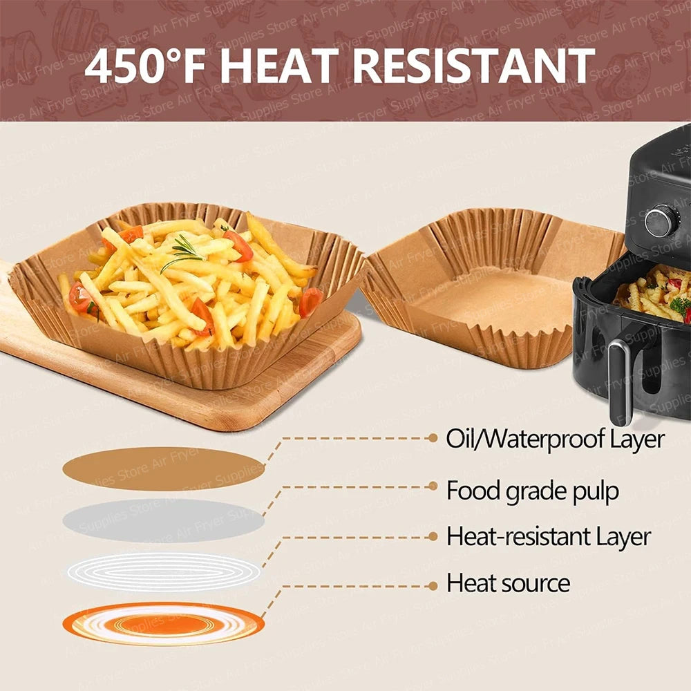 Square Air Fryer Parchment Paper Liners