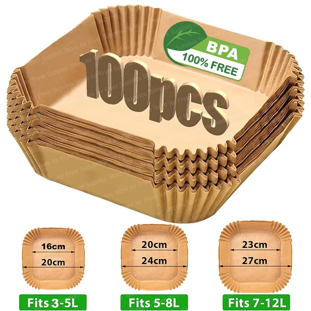 Square Air Fryer Parchment Paper Liners