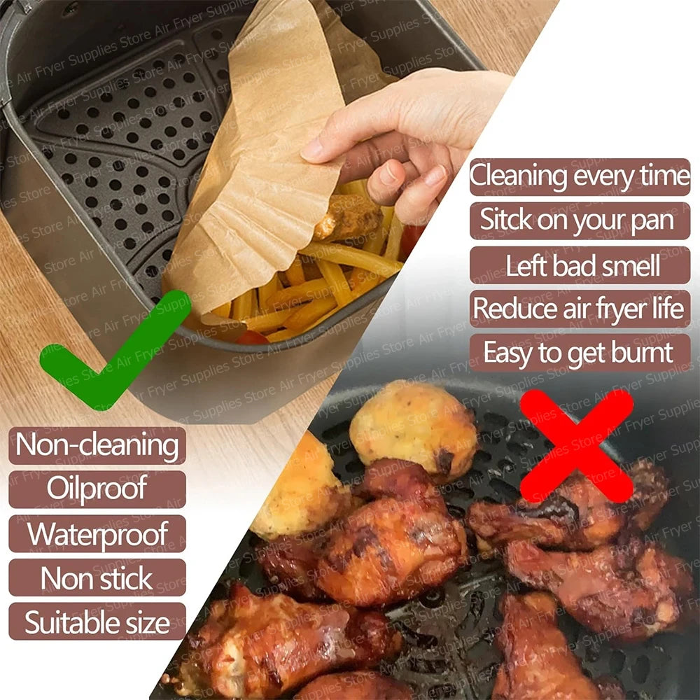 Square Air Fryer Parchment Paper Liners