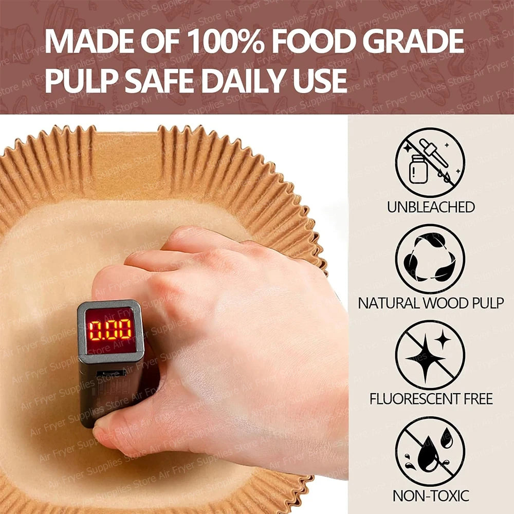 Square Air Fryer Parchment Paper Liners